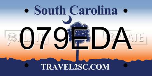 079EDA South Carolina License Plate
