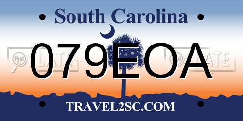 079EOA South Carolina License Plate