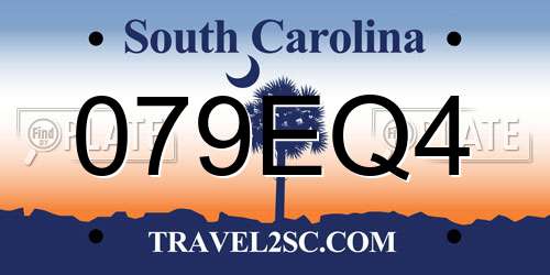 079EQ4 South Carolina License Plate