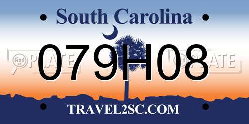 079H08 South Carolina License Plate