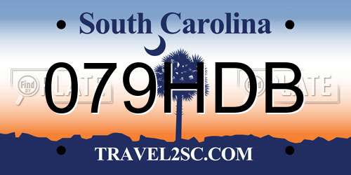 079HDB South Carolina License Plate
