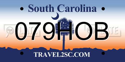 079HOB South Carolina License Plate