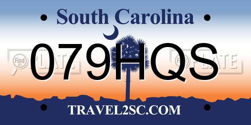 079HQS South Carolina License Plate