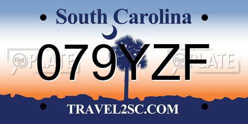 079YZF South Carolina License Plate