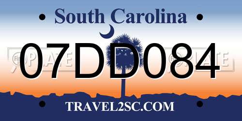 07DD084 South Carolina License Plate
