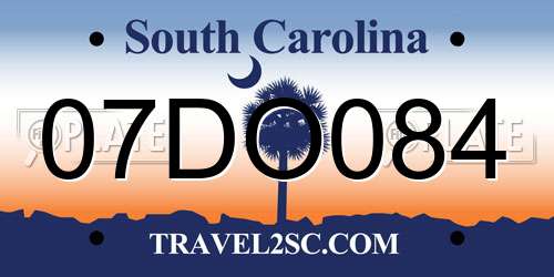07DO084 South Carolina License Plate