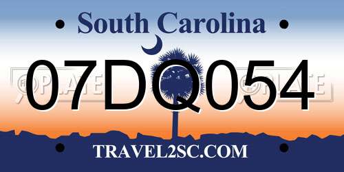 07DQ054 South Carolina License Plate