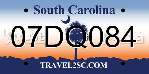 07DQ084 South Carolina License Plate