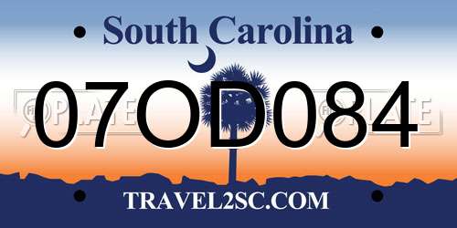07OD084 South Carolina License Plate