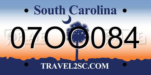 07OO084 South Carolina License Plate
