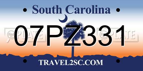 07PZ331 South Carolina License Plate