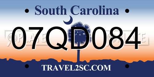 07QD084 South Carolina License Plate