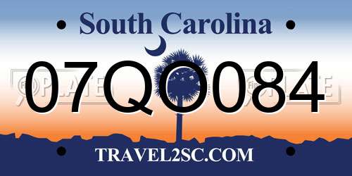 07QO084 South Carolina License Plate