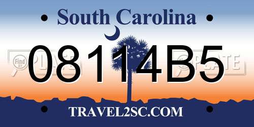 08114B5 South Carolina License Plate