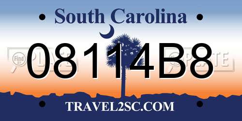 08114B8 South Carolina License Plate