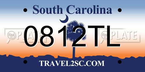 0812TL South Carolina License Plate