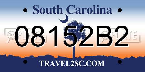 08152B2 South Carolina License Plate