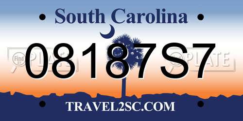 08187S7 South Carolina License Plate