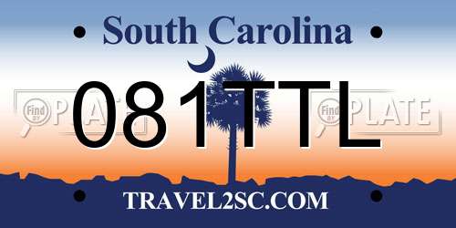 081TTL South Carolina License Plate