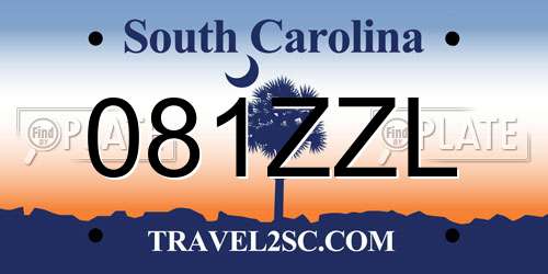 081ZZL South Carolina License Plate