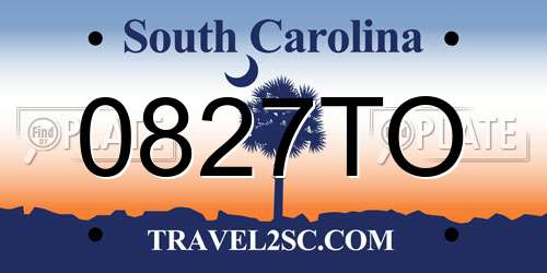 0827TO South Carolina License Plate