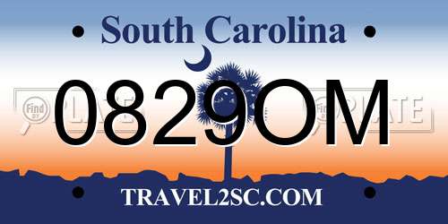 0829OM South Carolina License Plate