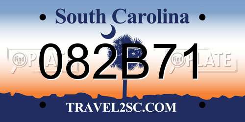 082B71 South Carolina License Plate