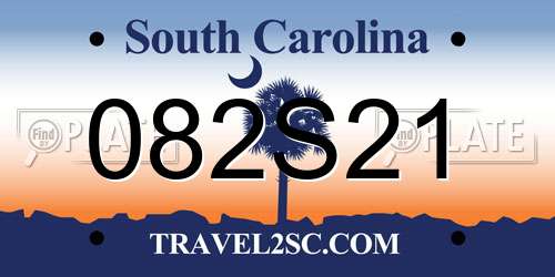 082S21 South Carolina License Plate