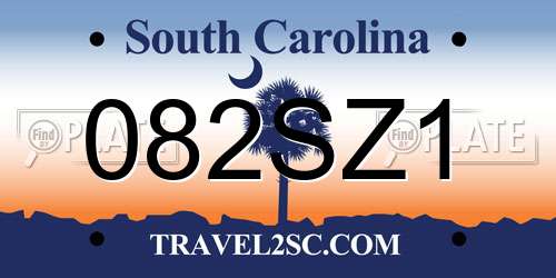 082SZ1 South Carolina License Plate