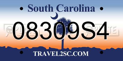 08309S4 South Carolina License Plate