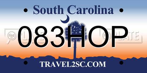 083HOP South Carolina License Plate