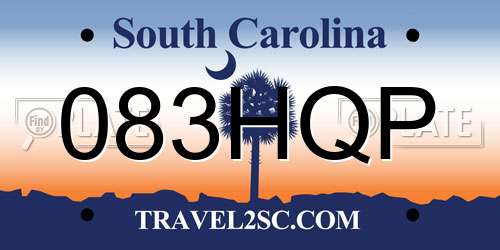 083HQP South Carolina License Plate