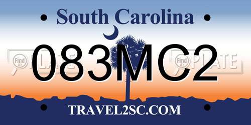 083MC2 South Carolina License Plate