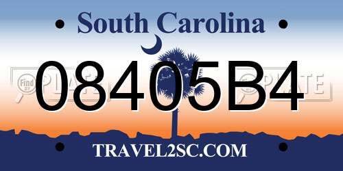 08405B4 South Carolina License Plate