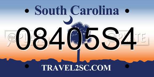08405S4 South Carolina License Plate
