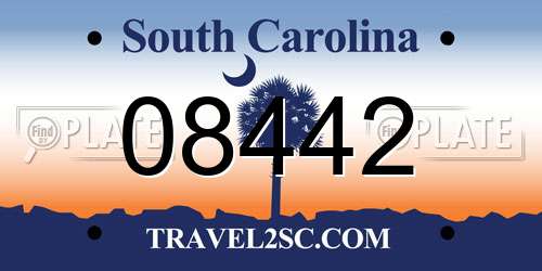 08442 South Carolina License Plate