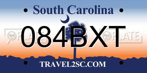 084BXT South Carolina License Plate