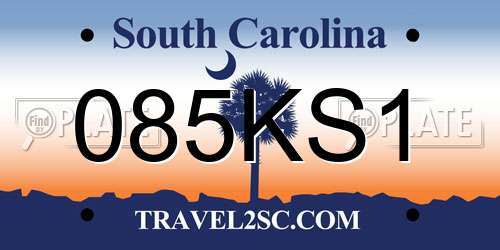 085KS1 South Carolina License Plate