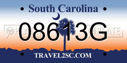 08613G South Carolina License Plate