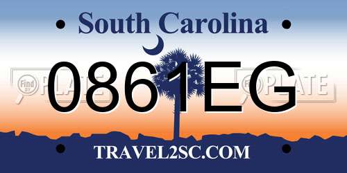 0861EG South Carolina License Plate