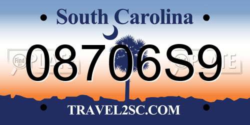 08706S9 South Carolina License Plate