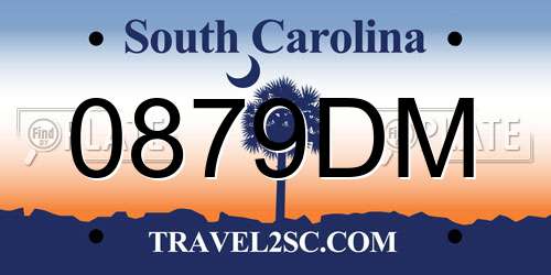 0879DM South Carolina License Plate