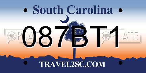 087BT1 South Carolina License Plate