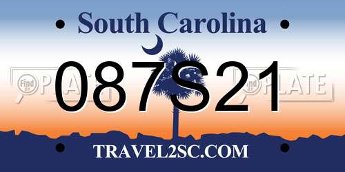 087S21 South Carolina License Plate