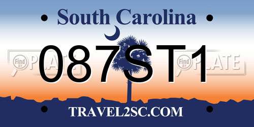 087ST1 South Carolina License Plate