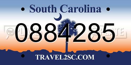 0884285 South Carolina License Plate