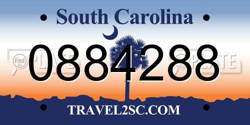 0884288 South Carolina License Plate