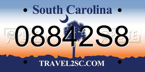 08842S8 South Carolina License Plate
