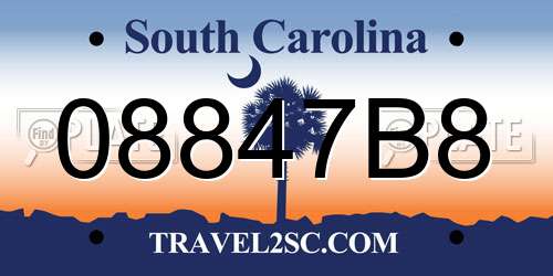 08847B8 South Carolina License Plate