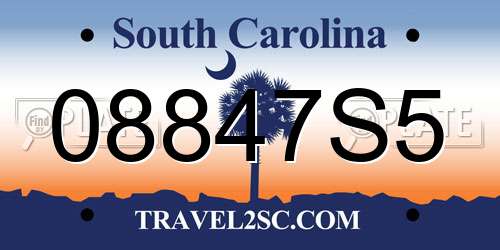 08847S5 South Carolina License Plate